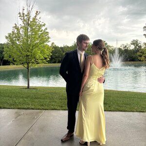 Birdy Grey Bridesmaid Dress - Catherine Lemon Sorbet Matte Satin (Size  L8-10)